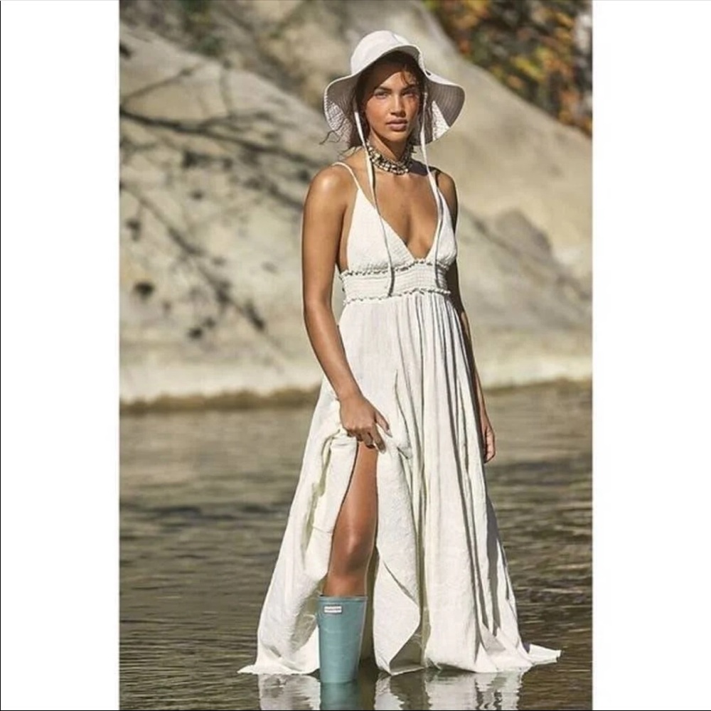 Free people ivory maxi dress
